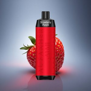 Al Fakher Crown Bar 8000 Crystal תות חבטות עם 5mg ניקוטין ו-600mAh